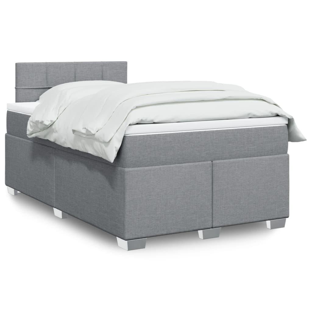 Giroletto a Molle con Materasso Grigio Chiaro 120x190cm Tessuto | homemem39