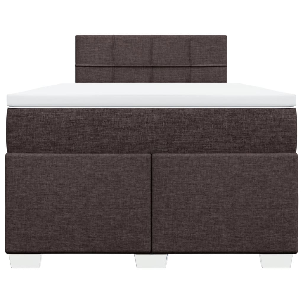 Giroletto a Molle con Materasso Marrone Scuro 120x190cm Tessuto