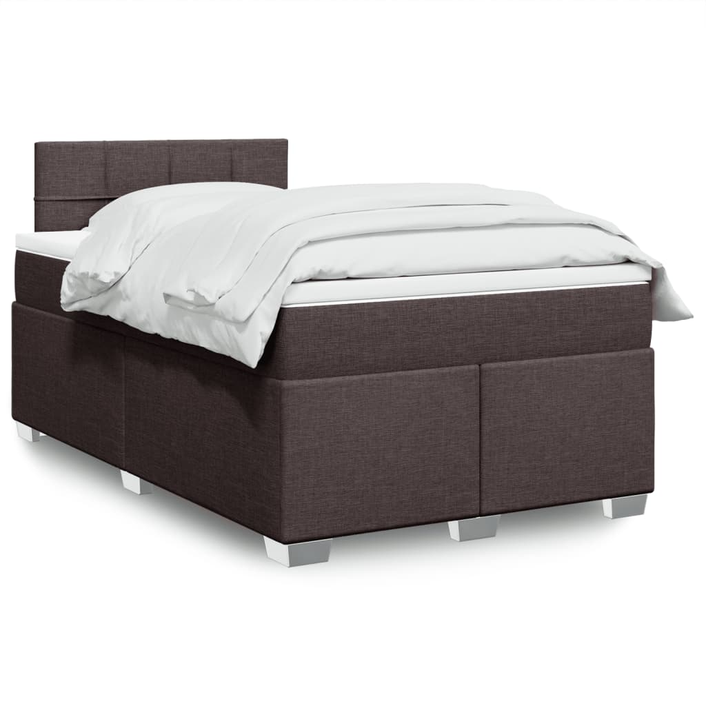 Giroletto a Molle con Materasso Marrone Scuro 120x190cm Tessuto | homemem39