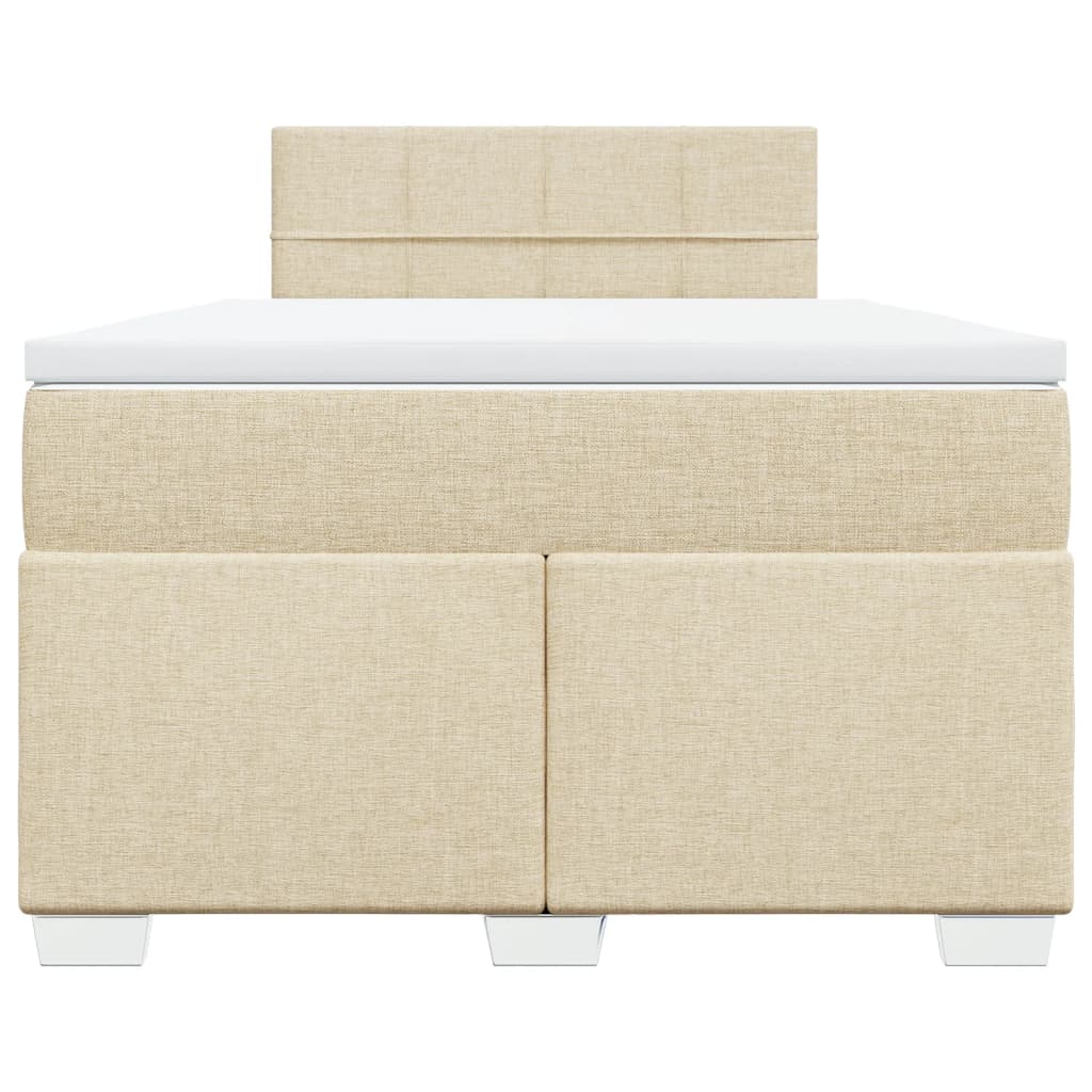 Giroletto a Molle con Materasso Crema 120x190 cm in Tessuto | homemem39