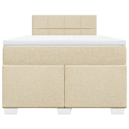 Giroletto a Molle con Materasso Crema 120x190 cm in Tessuto | homemem39