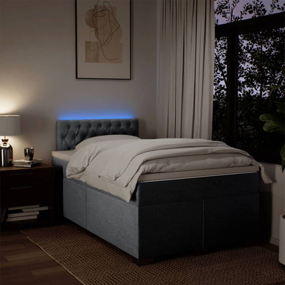 Giroletto a Molle con Materasso Grigio Chiaro 120x190cm Tessuto | homemem39