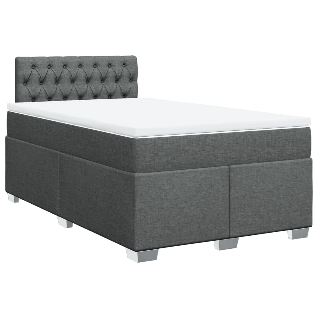 Giroletto a Molle con Materasso Grigio Scuro 120x190cm Tessuto | homemem39