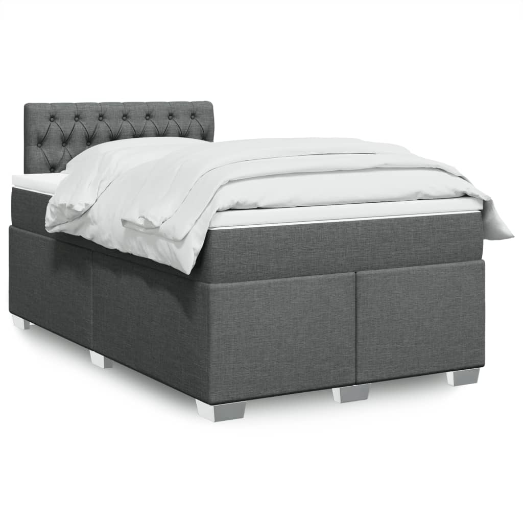 Giroletto a Molle con Materasso Grigio Scuro 120x190cm Tessuto | homemem39