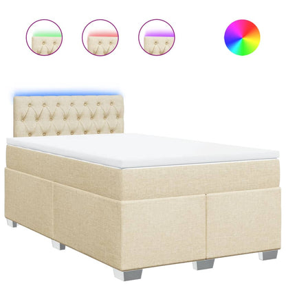 Giroletto a Molle con Materasso Crema 120x190 cm in Tessuto | homemem39