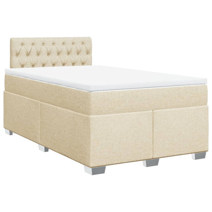 Giroletto a Molle con Materasso Crema 120x190 cm in Tessuto | homemem39