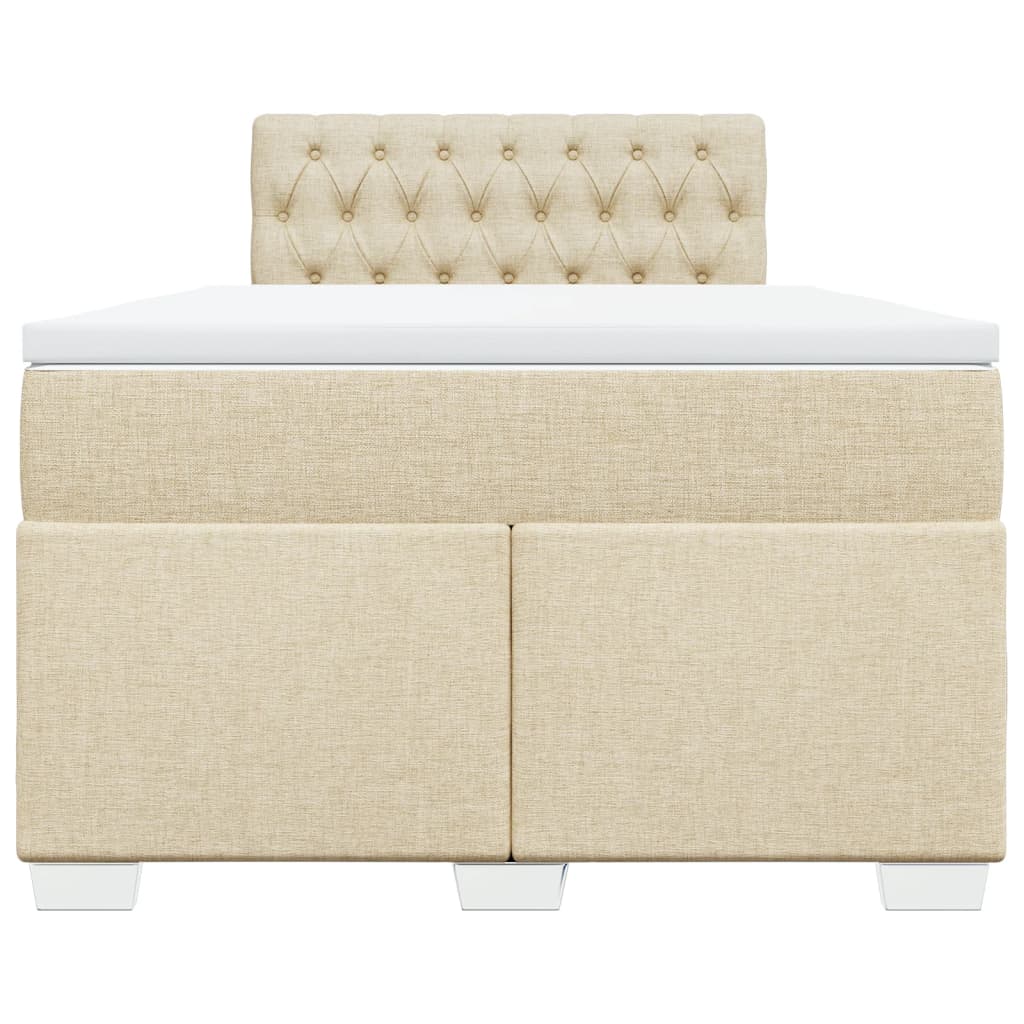 Giroletto a Molle con Materasso Crema 120x190 cm in Tessuto | homemem39