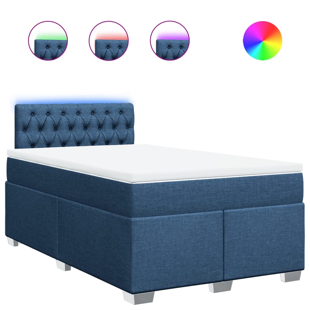 Giroletto a Molle con Materasso Blu 120x190 cm in Tessuto | homemem39