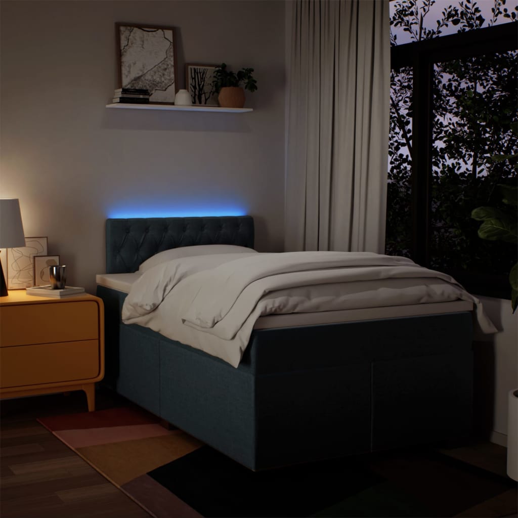 Giroletto a Molle con Materasso Blu 120x190 cm in Tessuto | homemem39