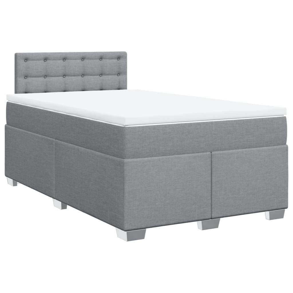 Giroletto a Molle con Materasso Grigio Chiaro 120x190cm Tessuto | homemem39