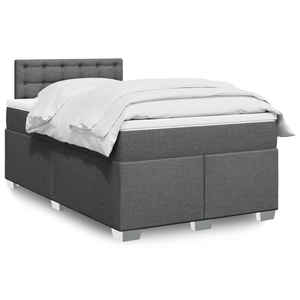Giroletto a Molle con Materasso Grigio Scuro 120x190cm Tessuto | homemem39