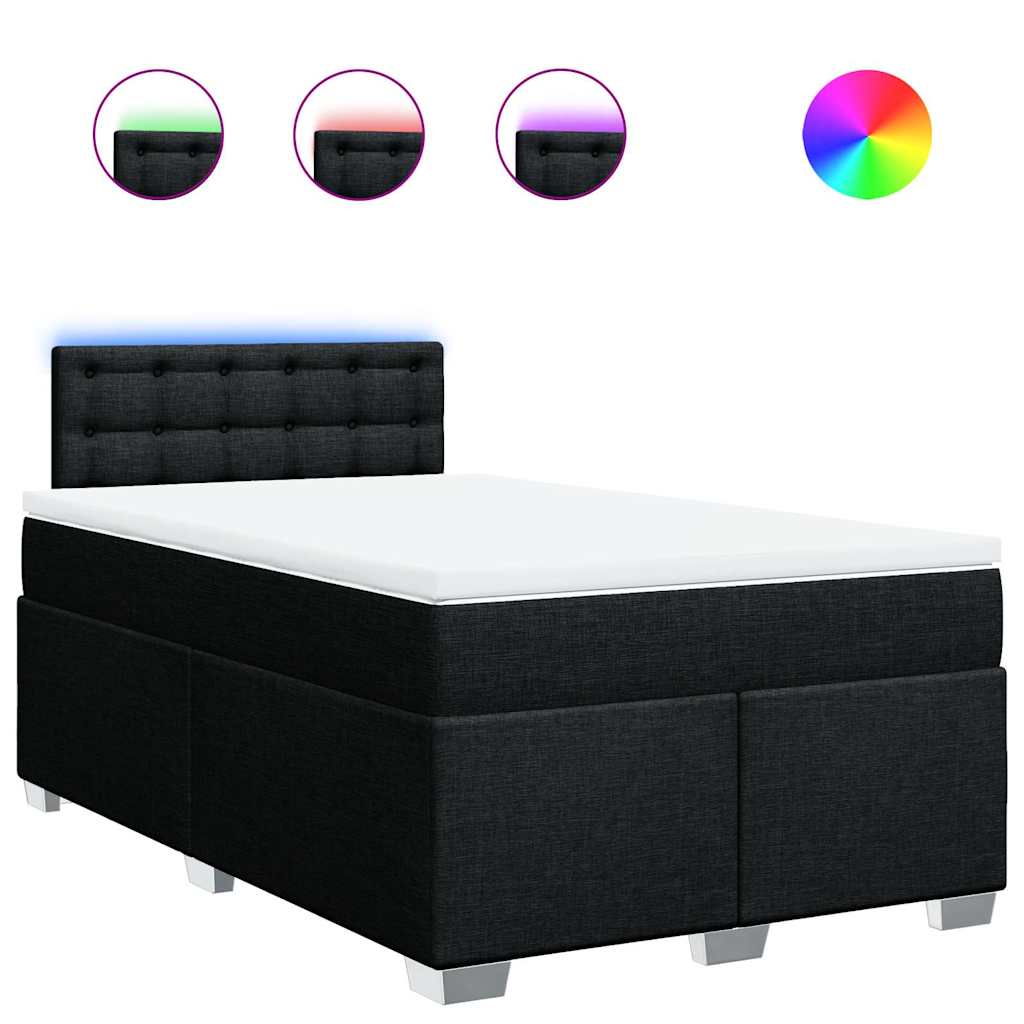 Giroletto a Molle con Materasso Nero 120x190 cm in Tessuto | homemem39