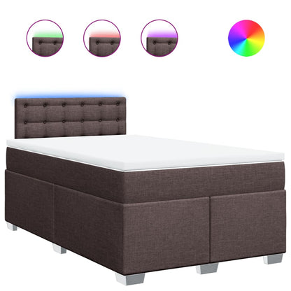 Giroletto a Molle con Materasso Marrone Scuro 120x190cm Tessuto | homemem39