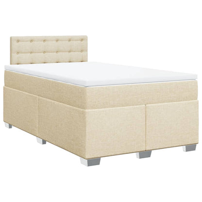 Giroletto a Molle con Materasso Crema 120x190 cm in Tessuto | homemem39