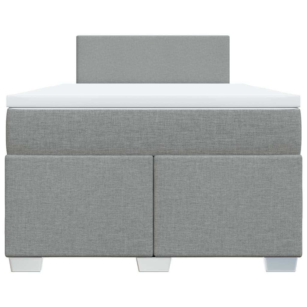 Giroletto a Molle con Materasso Grigio Chiaro 120x200cm Tessuto