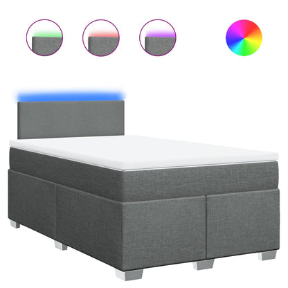 Giroletto a Molle con Materasso Grigio Scuro 120x200 cm Tessuto - homemem39