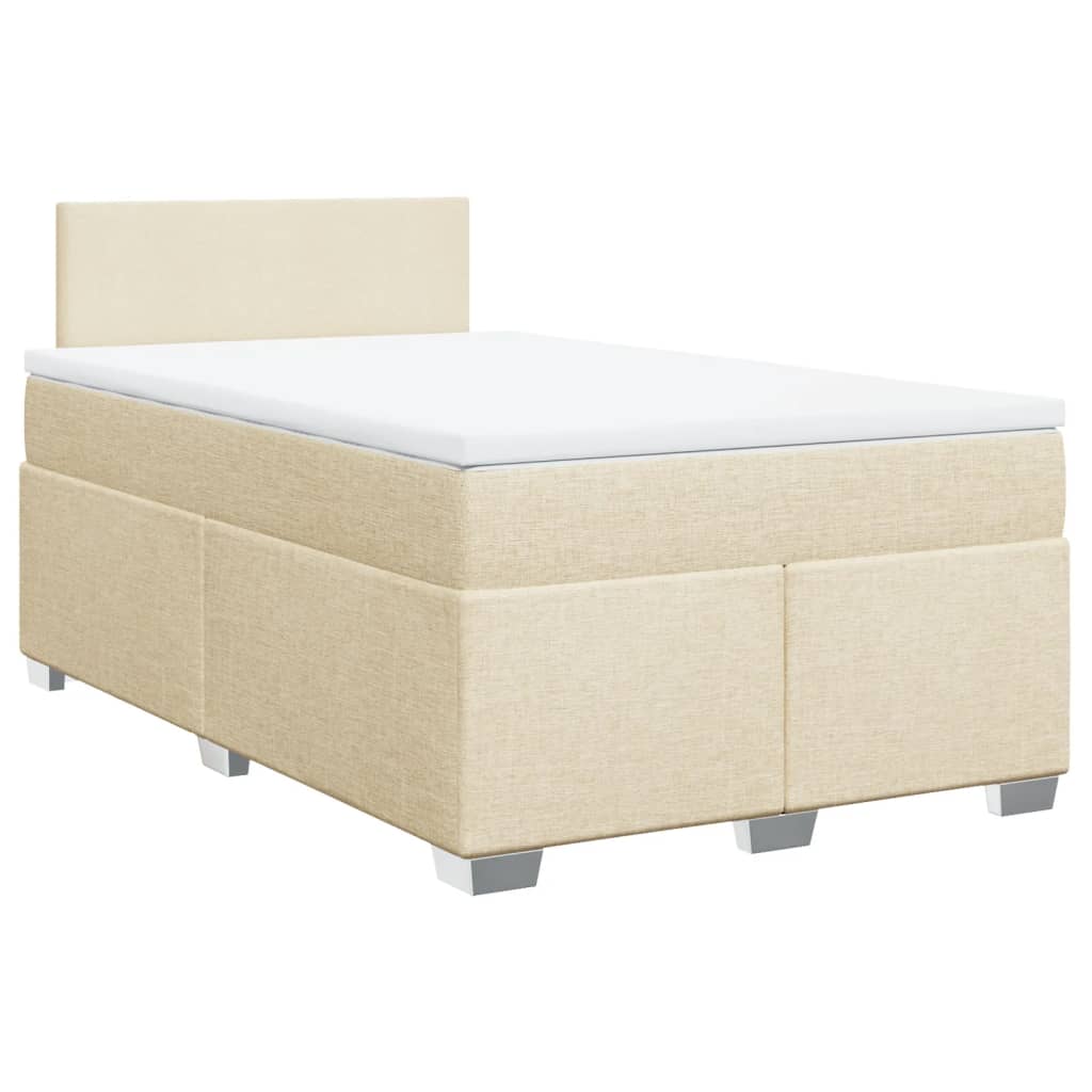Giroletto a Molle con Materasso Crema 120x200 cm in Tessuto | homemem39