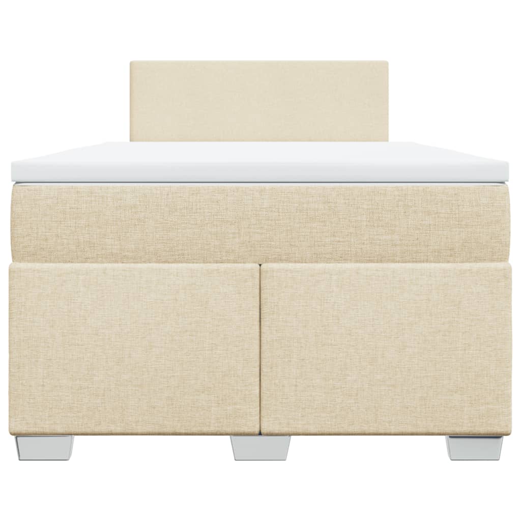 Giroletto a Molle con Materasso Crema 120x200 cm in Tessuto | homemem39