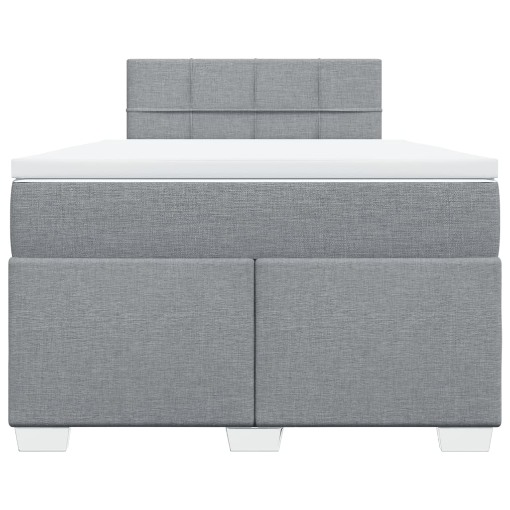 Giroletto a Molle con Materasso Grigio Chiaro 120x200cm Tessuto