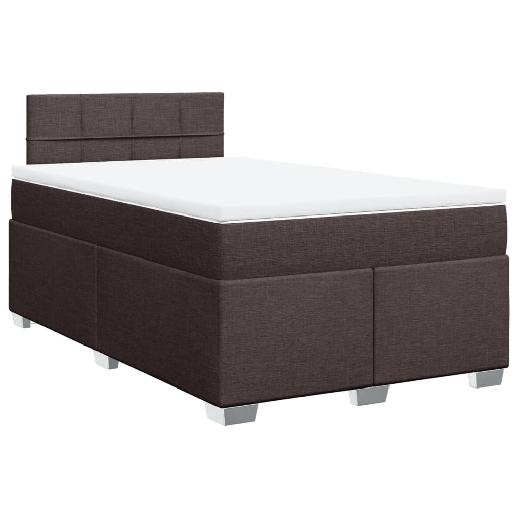 Giroletto a Molle con Materasso Marrone Scuro 120x200cm Tessuto | homemem39