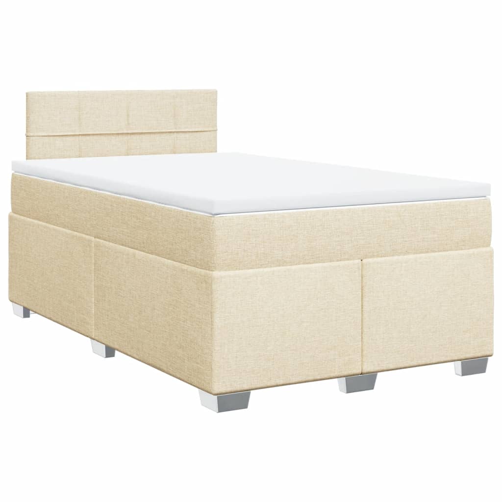 Giroletto a Molle con Materasso Crema 120x200 cm in Tessuto | homemem39
