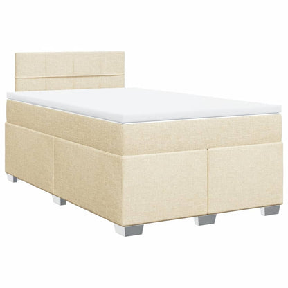 Giroletto a Molle con Materasso Crema 120x200 cm in Tessuto | homemem39