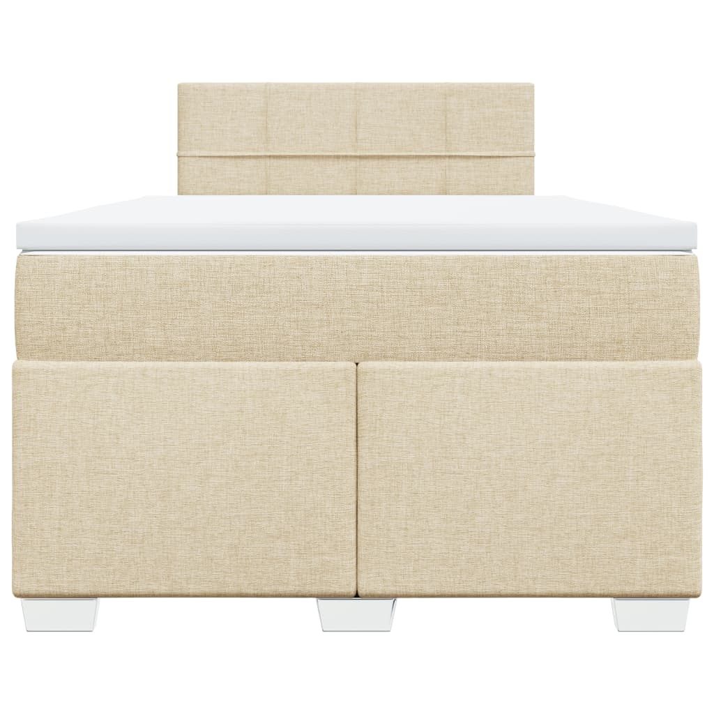 Giroletto a Molle con Materasso Crema 120x200 cm in Tessuto | homemem39