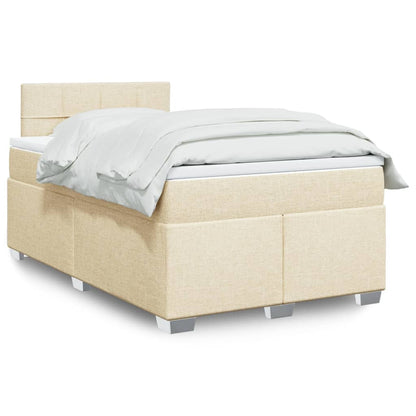 Giroletto a Molle con Materasso Crema 120x200 cm in Tessuto | homemem39