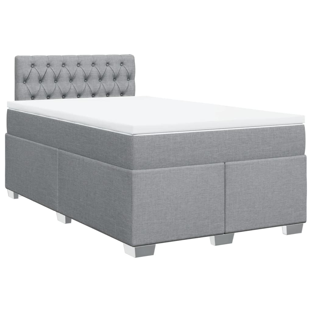 Giroletto a Molle con Materasso Grigio Chiaro 120x200cm Tessuto | homemem39