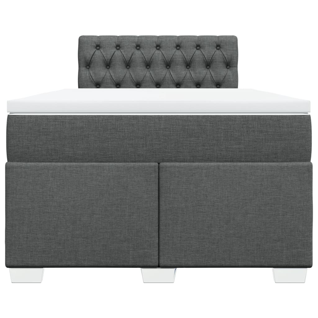 Giroletto a Molle con Materasso Grigio Scuro 120x200 cm Tessuto