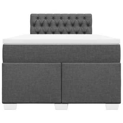 Giroletto a Molle con Materasso Grigio Scuro 120x200 cm Tessuto