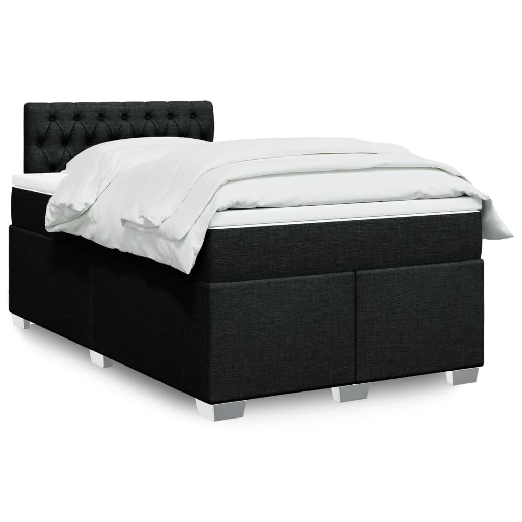 Giroletto a Molle con Materasso Nero 120x200 cm in Tessuto | homemem39