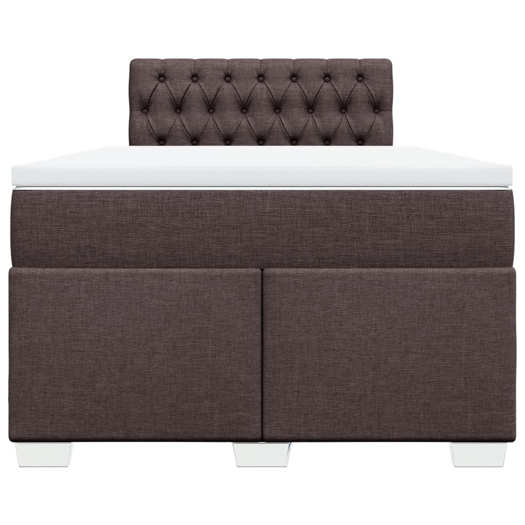 Giroletto a Molle con Materasso Marrone Scuro 120x200cm Tessuto | homemem39