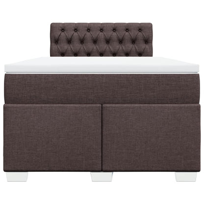 Giroletto a Molle con Materasso Marrone Scuro 120x200cm Tessuto | homemem39