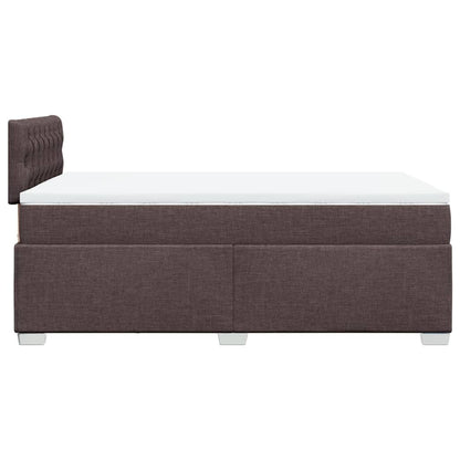 Giroletto a Molle con Materasso Marrone Scuro 120x200cm Tessuto | homemem39