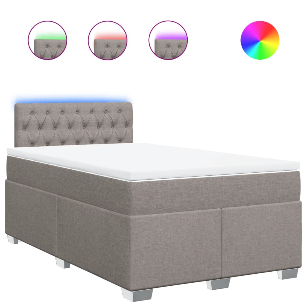 Giroletto a Molle con Materasso Tortora 120x200 cm in Tessuto | homemem39