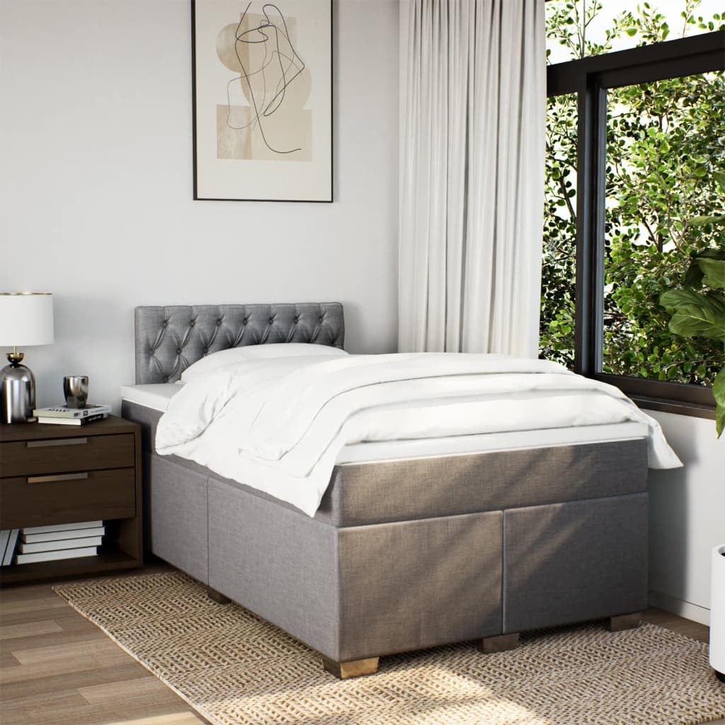 Giroletto a Molle con Materasso Tortora 120x200 cm in Tessuto | homemem39