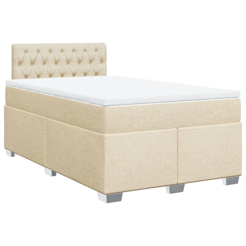 Giroletto a Molle con Materasso Crema 120x200 cm in Tessuto | homemem39