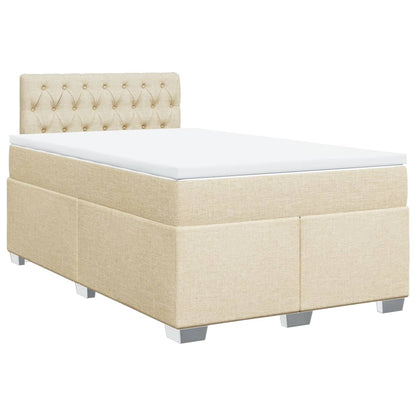 Giroletto a Molle con Materasso Crema 120x200 cm in Tessuto