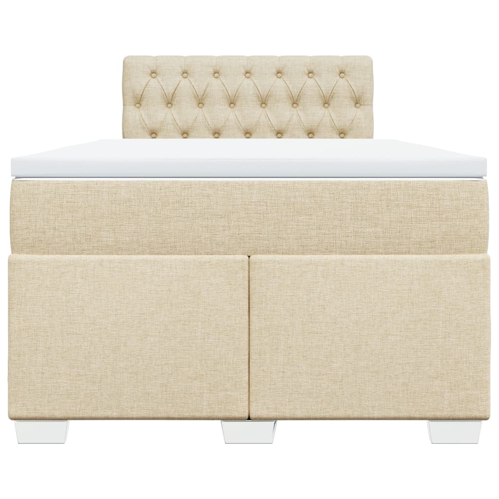 Giroletto a Molle con Materasso Crema 120x200 cm in Tessuto | homemem39