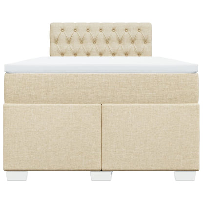 Giroletto a Molle con Materasso Crema 120x200 cm in Tessuto | homemem39