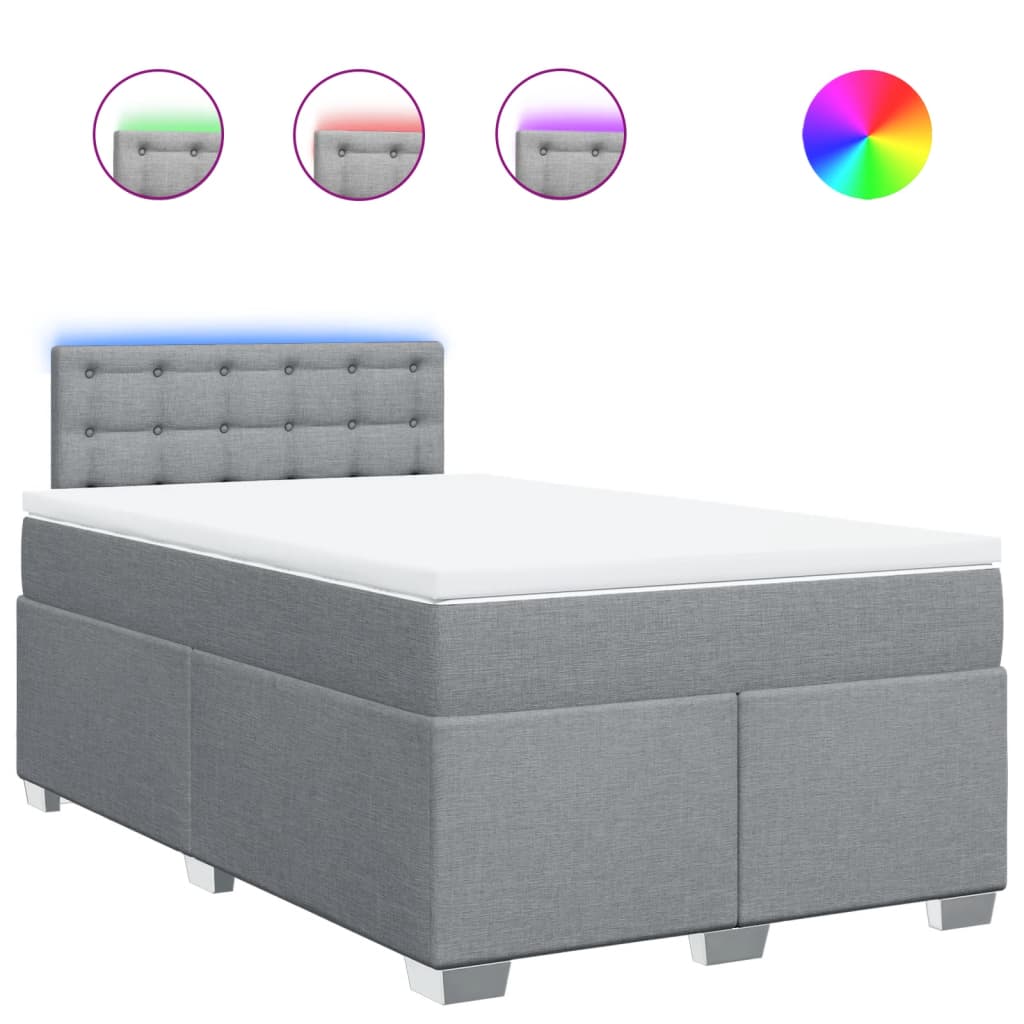 Giroletto a Molle con Materasso Grigio Chiaro 120x200cm Tessuto | homemem39