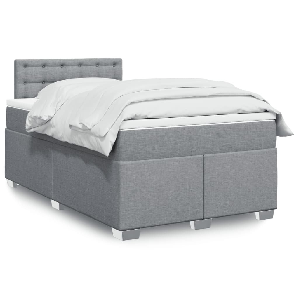 Giroletto a Molle con Materasso Grigio Chiaro 120x200cm Tessuto | homemem39
