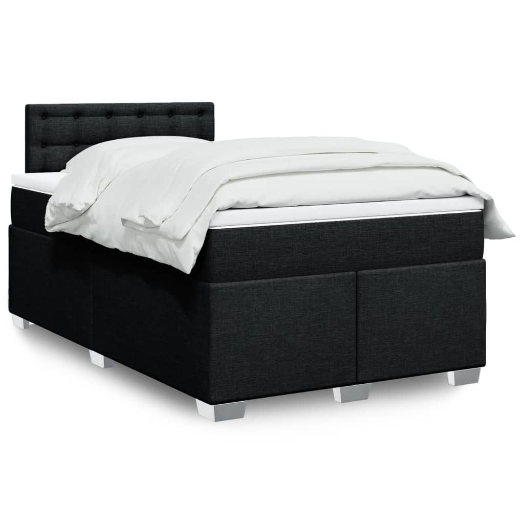 Giroletto a Molle con Materasso Nero 120x200 cm in Tessuto | homemem39
