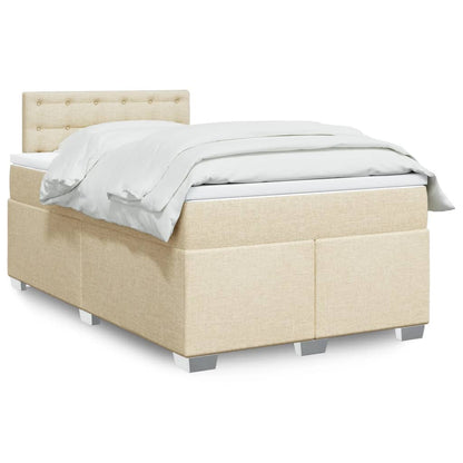 Giroletto a Molle con Materasso Crema 120x200 cm in Tessuto