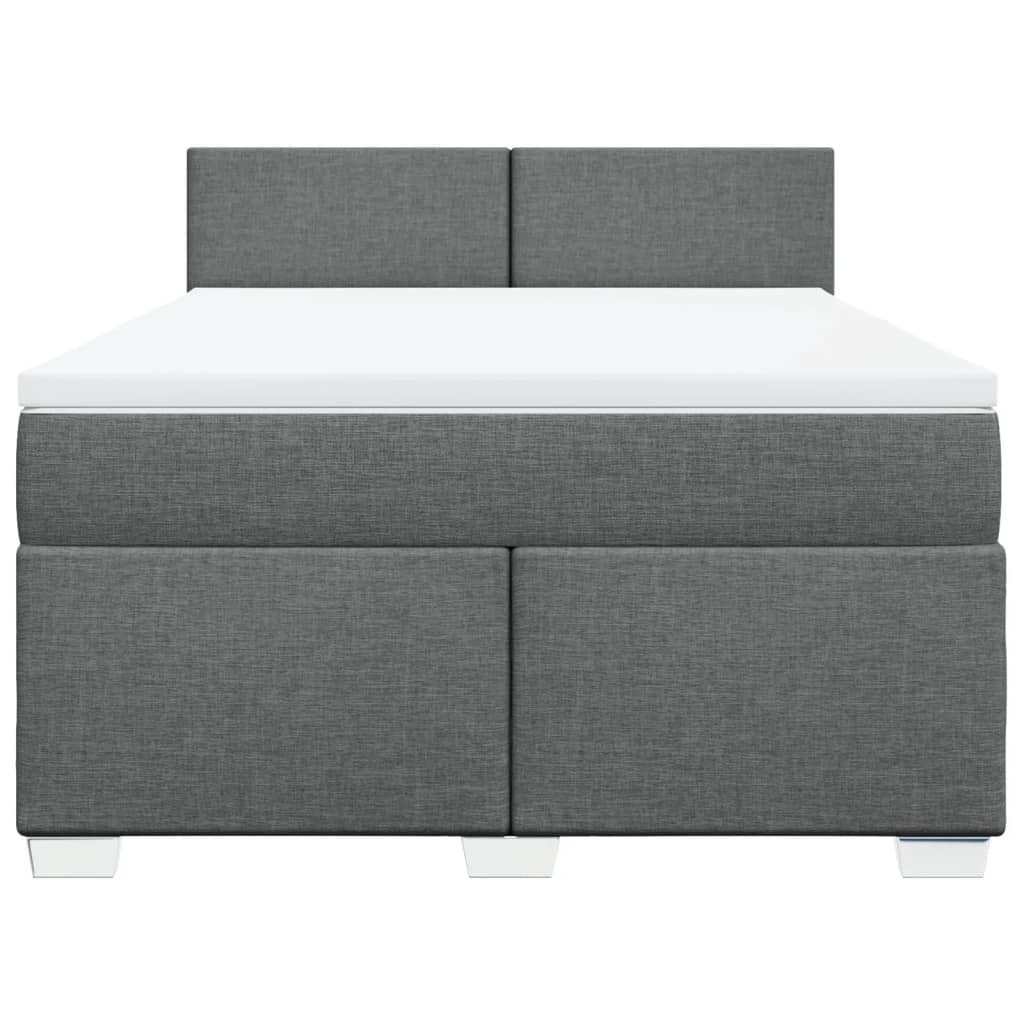 Giroletto a Molle con Materasso Grigio Scuro 140x190 cm Tessuto