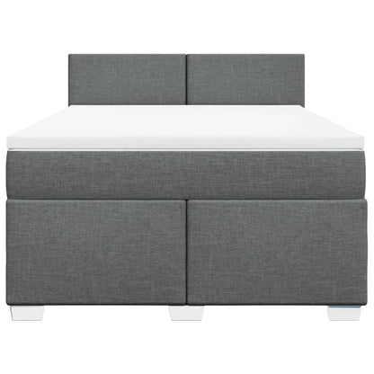 Giroletto a Molle con Materasso Grigio Scuro 140x190 cm Tessuto