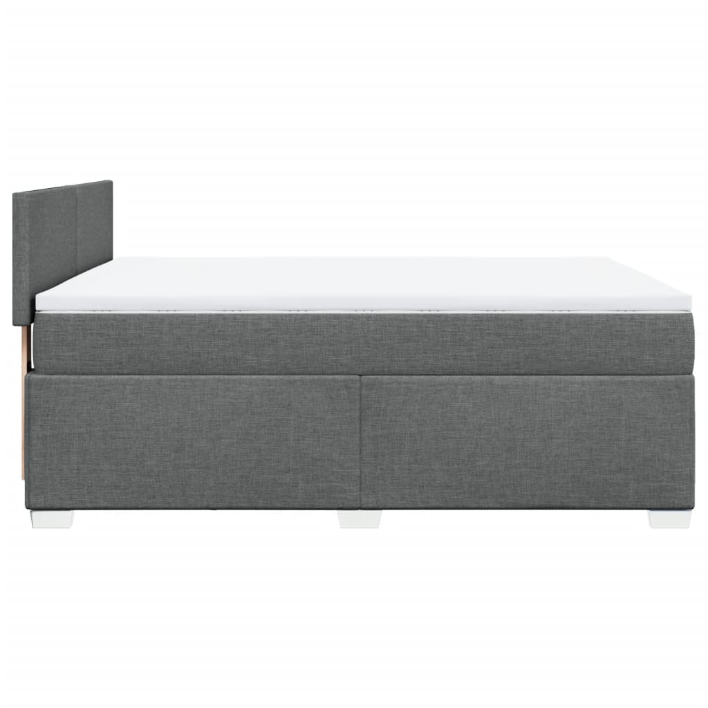 Giroletto a Molle con Materasso Grigio Scuro 140x190 cm Tessuto | homemem39