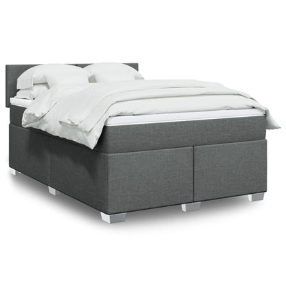 Giroletto a Molle con Materasso Grigio Scuro 140x190 cm Tessuto | homemem39