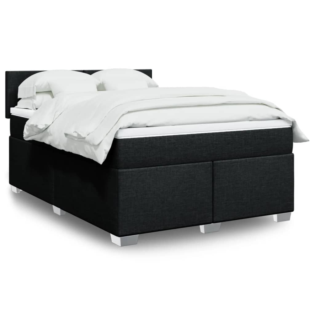Giroletto a Molle con Materasso Nero 140x190 cm in Tessuto | homemem39